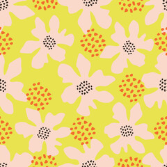 Beautiful pattern with flowers and leaf. Floral vector illustration.