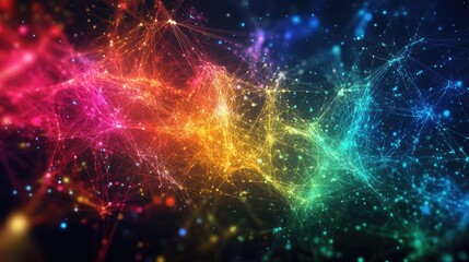 Fototapeta premium High-tech abstract data connections forming a digital web with vibrant colors