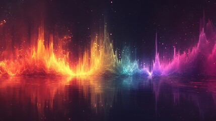 dynamic spectrum analysis of sound waves featuring colorful visualizations and unique waveform shapes, illustrating acoustic frequency data