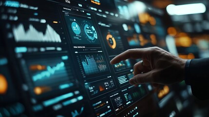 Obraz premium Businessmen use technology to manage data analysis dashboard report accounting financial and system information strategy growth platform business concept : Generative AI