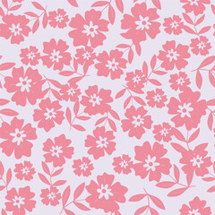 seamless pattern with pink narcissus, floral background, daffodil contour pattern