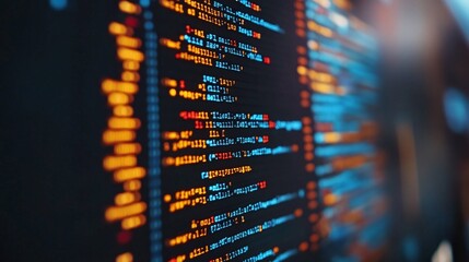detailed view of programming code on a computer monitor, illustrating software development and coding concepts for backend systems and digital engineering projects