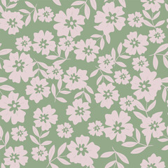 Beautiful pattern with flowers and leaf. Floral vector illustration.