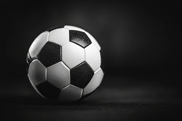 Fototapeta premium Detailed black and white soccer ball image