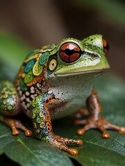 Frog coloring page with friendly designs.