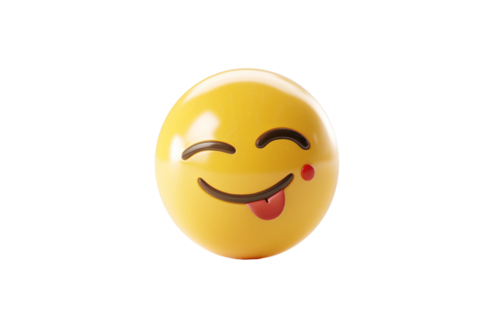 Winking Face Emoji Icon Isolated on Transparent Background