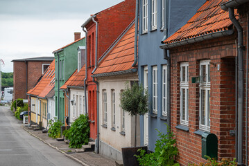 buildings near the street in town of Stege in denmark