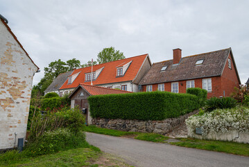 Buildings on island of Nyord in Denmark