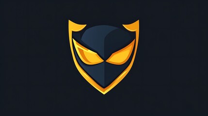 Abstract Black and Gold Shield Logo Design