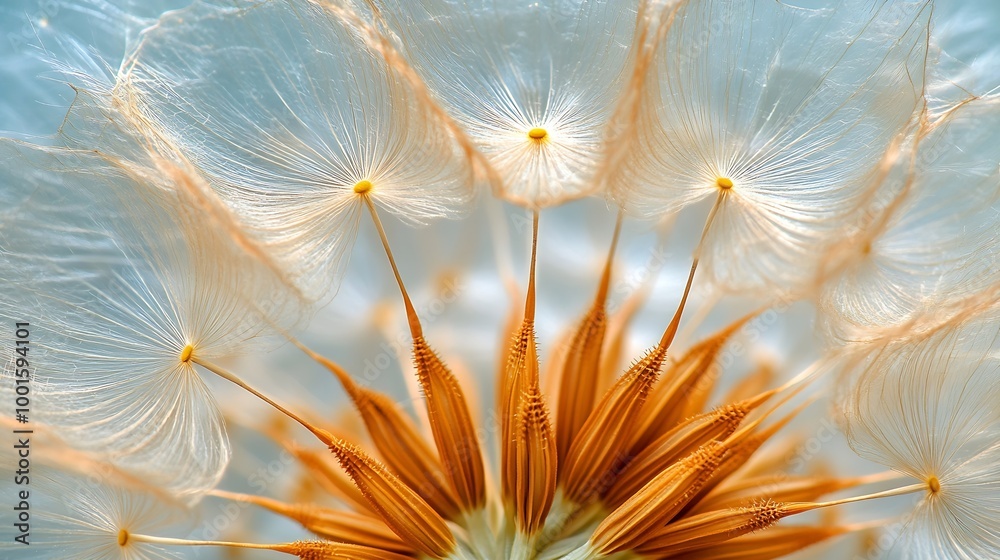 Poster tragopogon pseudomajor s nikit dandelion seeds photo close up : generative ai