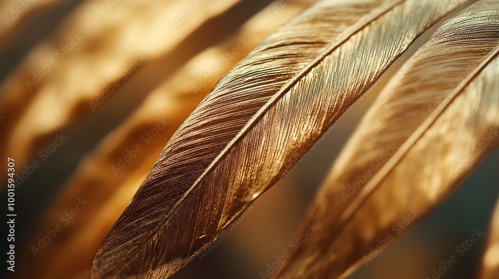 Poster dry leaf of palm tree closeup natural texture : generative ai