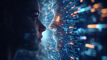 Big data analytics with AI technology Data analyst analyzing and visualizing complex information network with artificial intelligence Machine learning algorithm for business analytics  : Generative AI