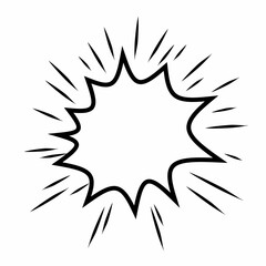 Abstract Explosion effect cartoon vector illustration black and white 
