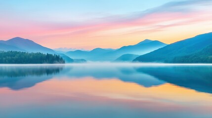 Tranquil Lake Reflection at Dawn