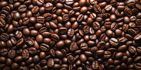 Naklejka premium Overhead view of backdrop representing halves of dark brown coffee beans with pleasant scent