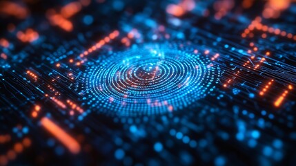 Biometric security and Cloud technology Data storage and Exchange business information with internet cloud technology File transfer Protocol Files receiver and File sharing on cyber gl : Generative AI