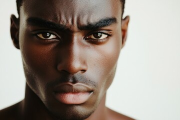 Fototapeta premium Serious Young Man Close-Up Portrait