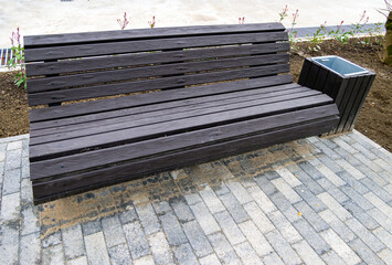 Modern plastic bench made from recycled materials