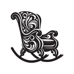 Premium Rocking Chair Silhouette Vector Art – Perfect for Print & Web