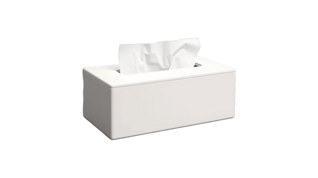 White tissue box, label-free. Mock-up packaging isolated on transparent background