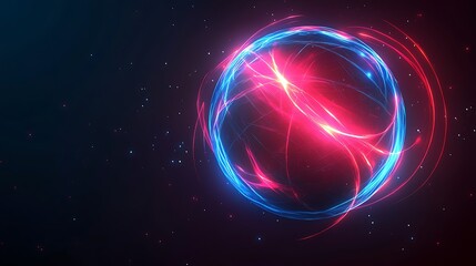 Obraz premium Abstract Energy Ring Animation, Futuristic Neon Glow Circle