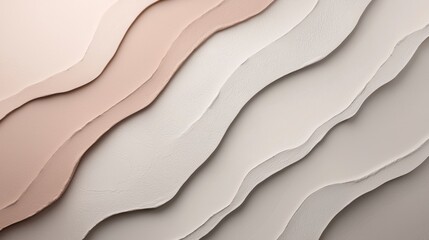 Obraz premium Modern and minimalist background featuring soft, wavy shapes in a soothing pastel color palette, creating a sense of elegance and tranquility