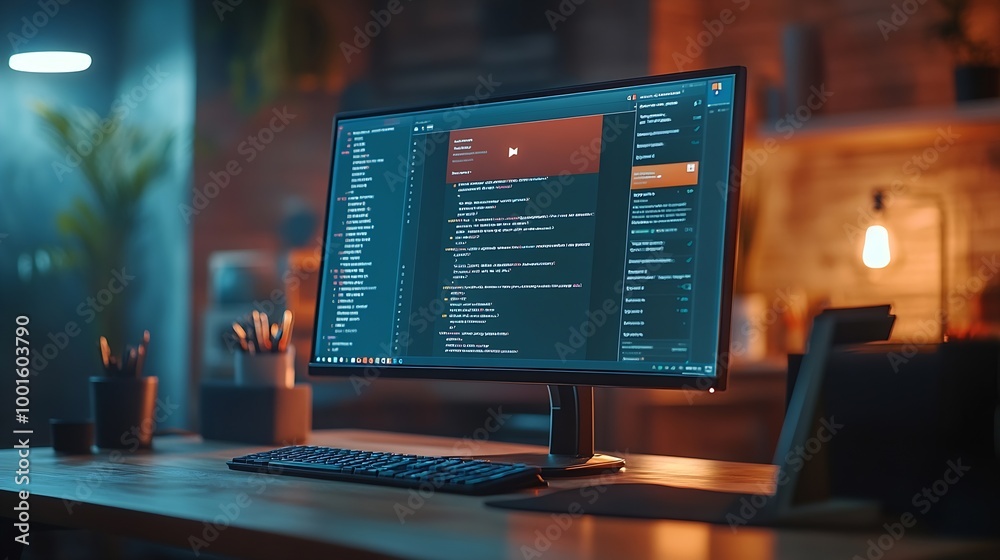 Poster Computer Monitor screen concept of inbox email : Generative AI