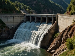 Hydroelectric power station dam.