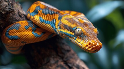 the garden tree boa or Amazon tree boa known scientifically as Corallus hortulana is a commonly found arboreal snake species in tropical rainforest environments thriving in tree canopies