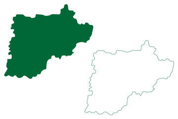 Obraz premium Siddipet district (Telangana State, Republic of India) map vector illustration, scribble sketch Siddipet map