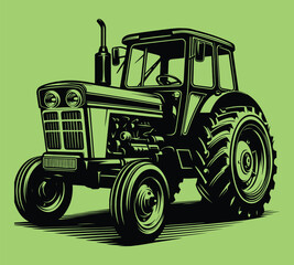Tractor silhouette vector illustrations