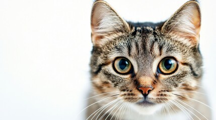 Fototapeta premium Cat isolated on white background composition