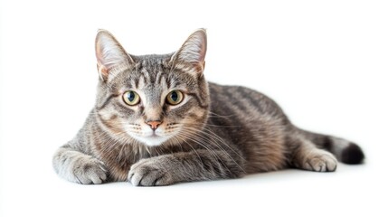 Obraz premium Cat isolated on white background composition