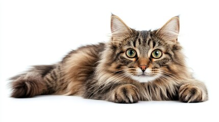 Cat isolated on white background composition