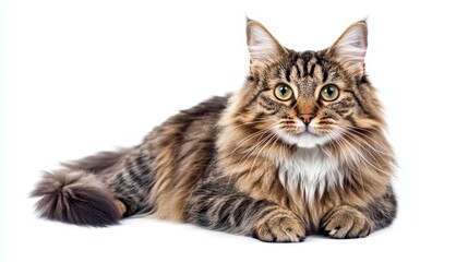 Obraz premium Cat isolated on white background composition