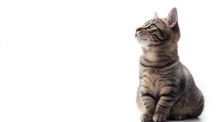 Fototapeta premium Cat isolated on white background composition