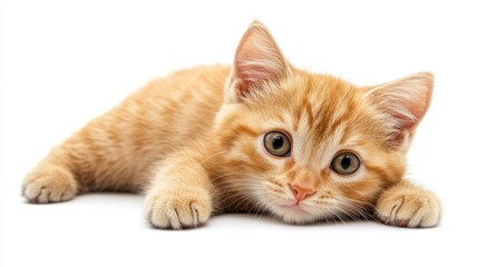 Obraz premium Cat isolated on white background composition