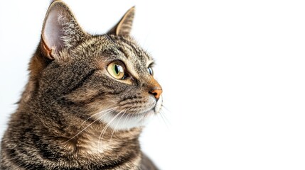 Cat isolated on white background composition
