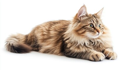 Cat isolated on white background composition
