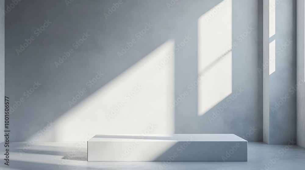 Leinwandbilder white abstract empty corner blank table studio shot empty table white podium with spotlight and brig