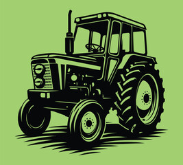 Tractor silhouette vector illustrations