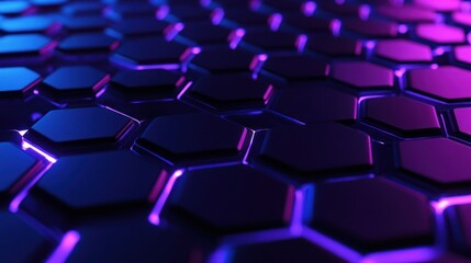 Obraz premium Abstract Hexagon Pattern with Neon Lighting