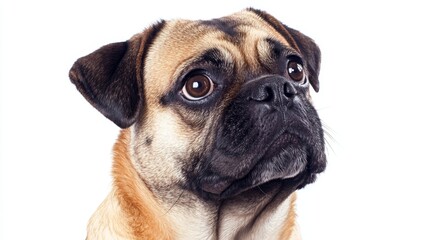 Obraz premium Dog isolated on white background composition
