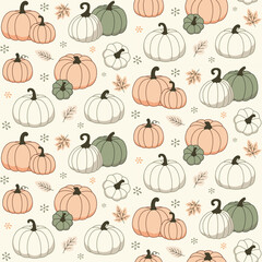 Light fall pumpkin pattern design
