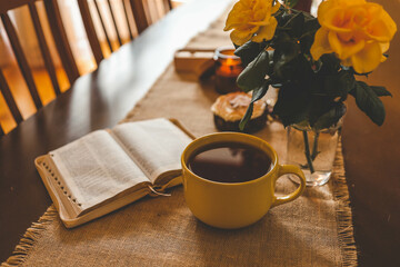 The Bible in a cozy home atmosphere