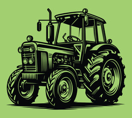 Tractor silhouette vector illustrations