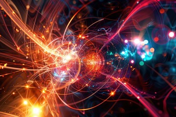 A blue and orange tunnel with a lot of numbers, generative ai image