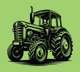 Tractor silhouette vector illustrations