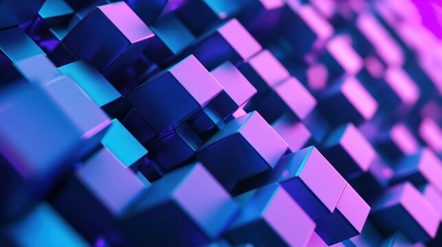 Fototapeta Abstract Blue and Purple Cubes
