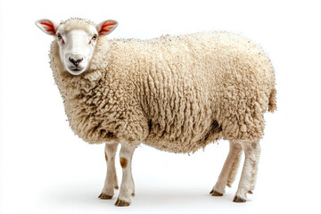 Fototapeta premium Sheep White Background